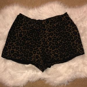 High waist leopard print shorts